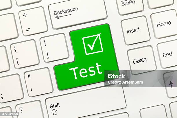 White Conceptual Keyboard Test Stock Photo - Download Image Now - Scientific Experiment, Security, Security Staff