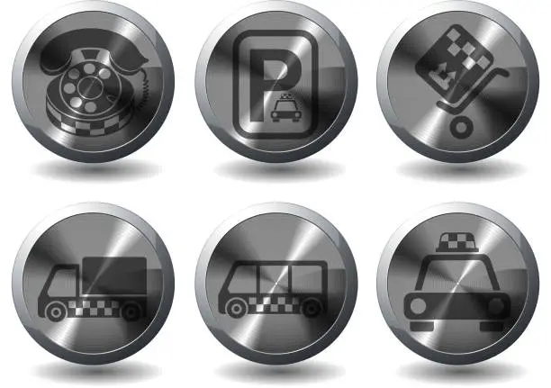 Vector illustration of Symbols of taxi services