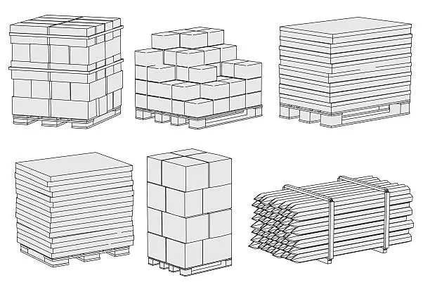 cartoon image of warehouse materials