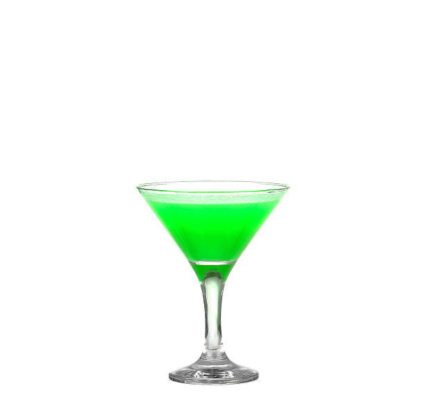 istock Green cocktail isolated on white 477553536