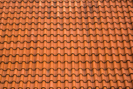Old Roof Tile Pattern as Construction Industry Background