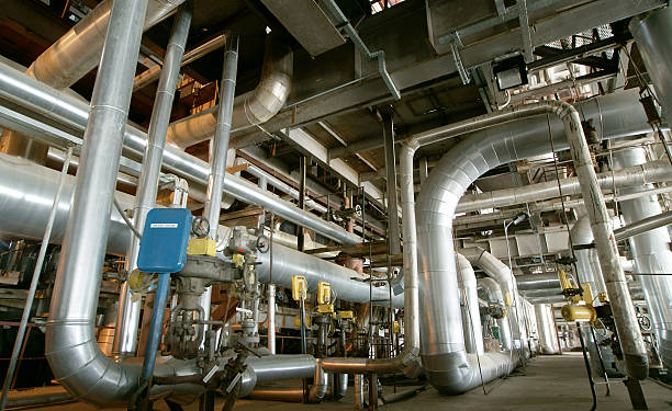istock Industrial zone, Steel pipelines, valves and pumps 477555836