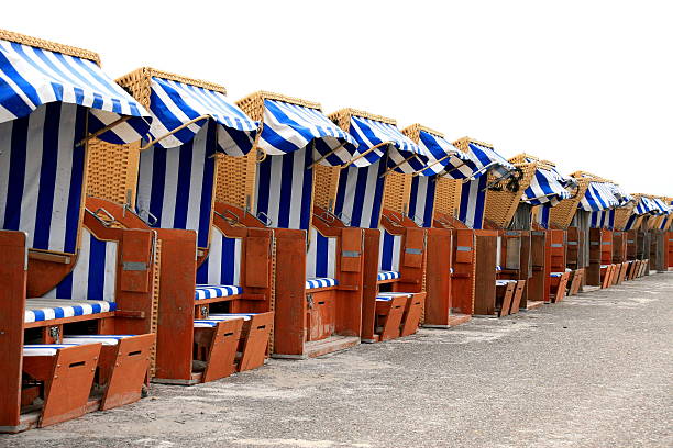 Beach chairs stock photo