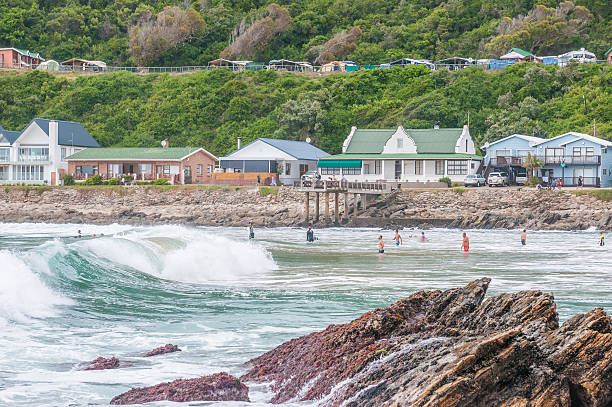 Victoria Bay George, South Africa - January 4, 2015: Unidentified people, holiday homes and a caravan park at Victoria Bay, South Africa george south africa stock pictures, royalty-free photos & images