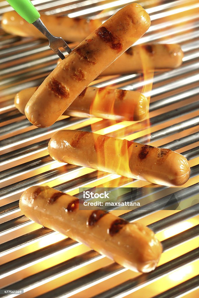 Salsicce grigliate, Hot dog - Foto stock royalty-free di Alimentazione non salutare