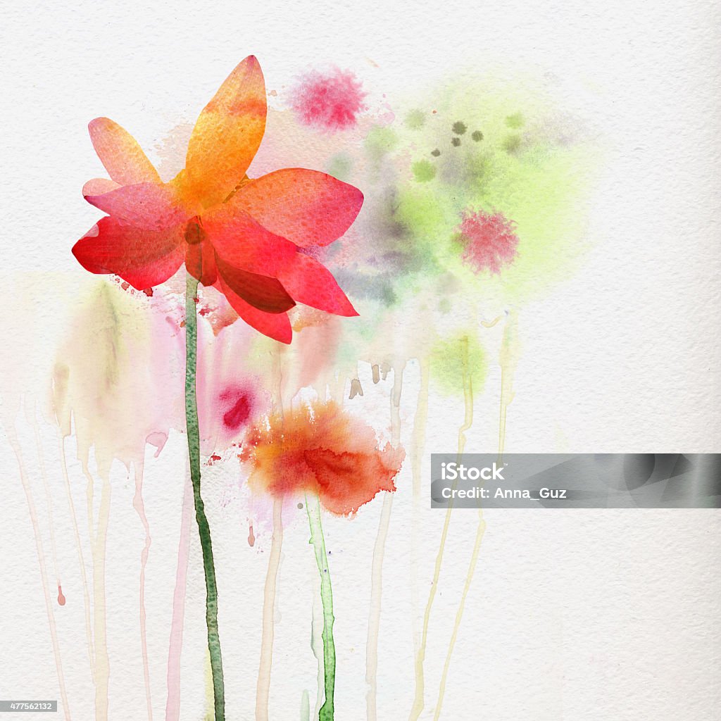 Watercolor painting, natural background 2015 stock illustration