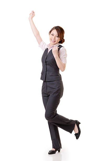 Cheerful Asian business woman stock photo