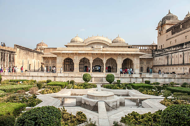 암베르 팰리스, 자이푸르, 인도 - jaipur amber fort column amber palace 뉴스 사진 이미지