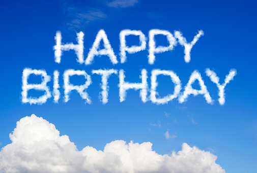 Happy birthday message in the sky