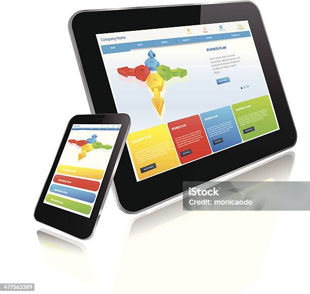 Tablet Pc And Smart Phone Stock Illustration - Download Image Now - Adjustable, Business, Communication
