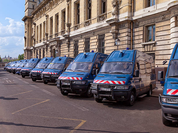 полиции система - blue security system security staff land vehicle стоковые фото и изображения