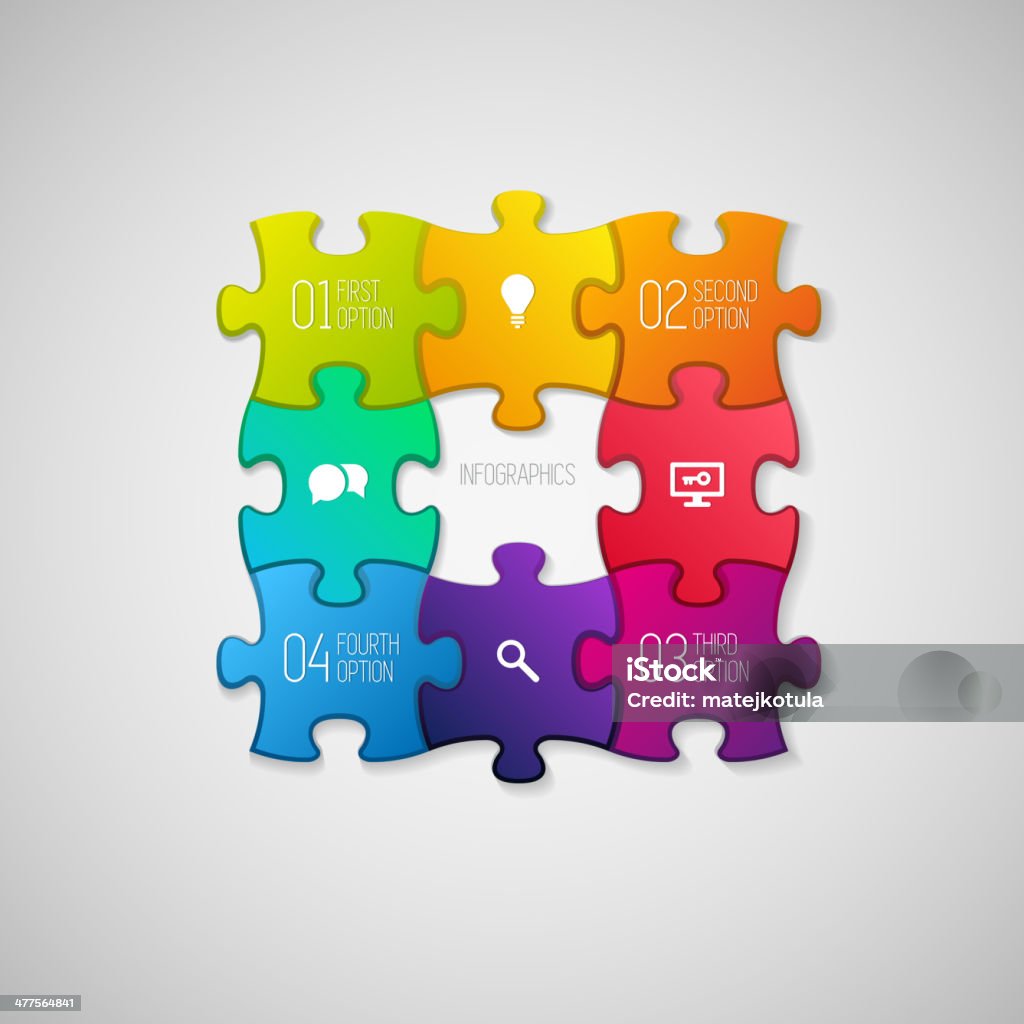Simple Infographic Puzzle Template Vector Illustration Stock Simple Infographic Puzzle Template Vector Illustration Stock