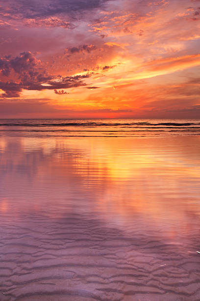 istock Sunset reflections on the beach, Texel island, The Netherlands 477568142