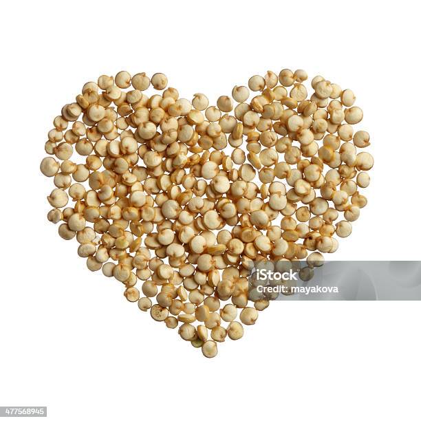 Quinoa Heart Isolated On White Background Stock Photo - Download Image Now - Beige, Cereal Plant, Color Image