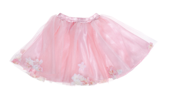 Pink ballet skirt on a white background