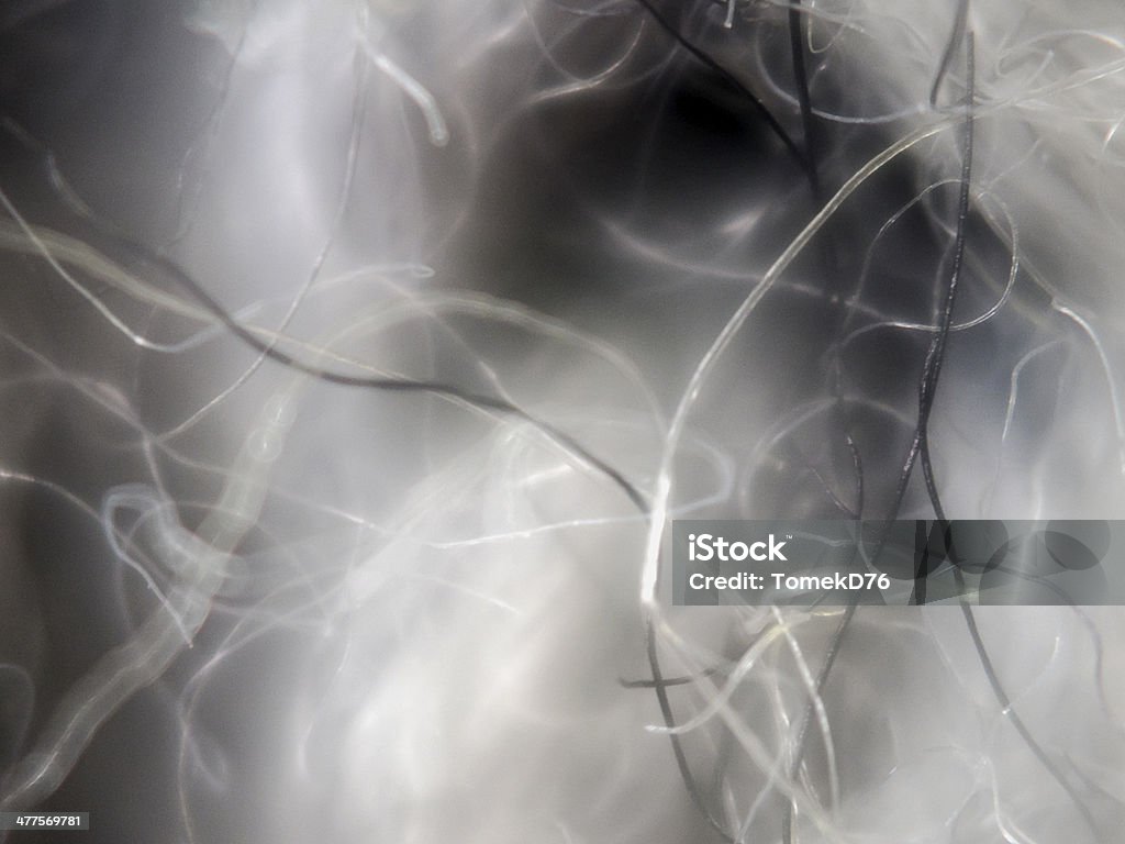 Gray Hair of gray knitted wool Magnification Stock Photo