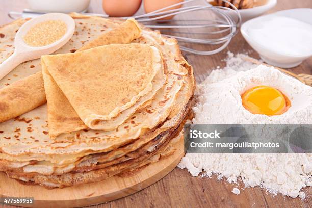 Stack Of Crepes Stock Photo - Download Image Now - Breakfast, Cake, Cooking