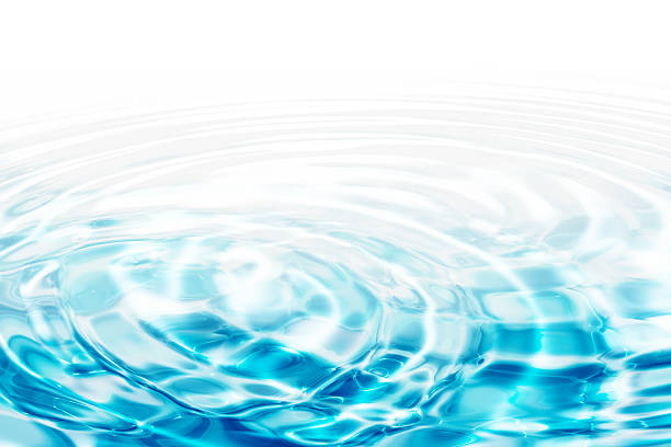 increspature dell'acqua turchese cerchi concentrici - liquid water rippled abstract foto e immagini stock