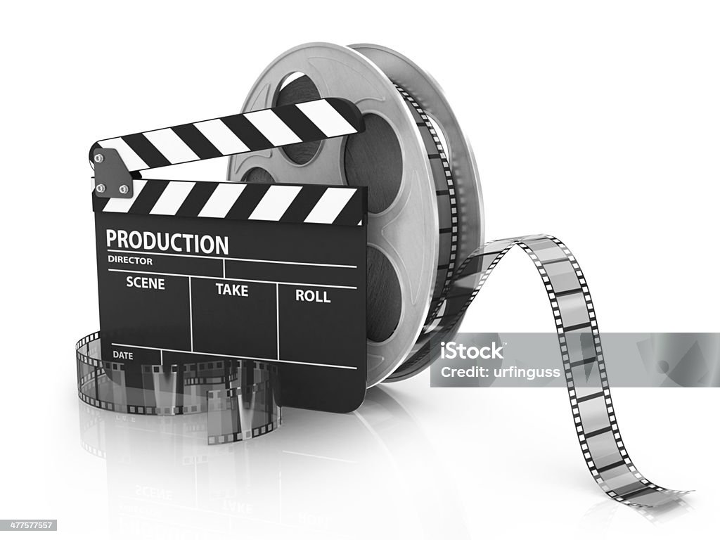 Film and Clapper board - video icon Movie Stock Photo