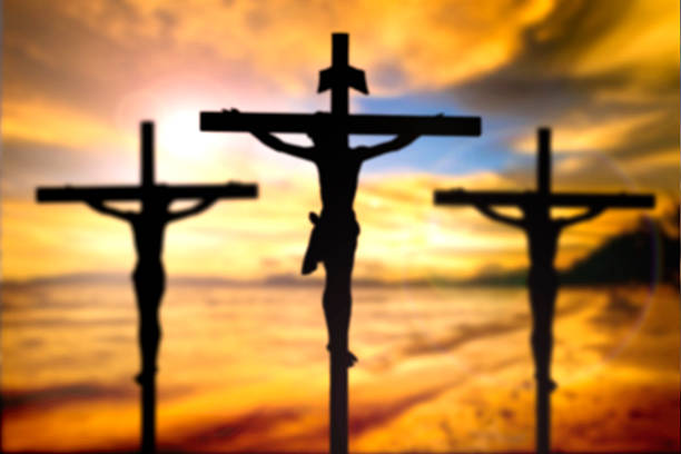 istock Jesus on the cross blur beautiful background. 477578116