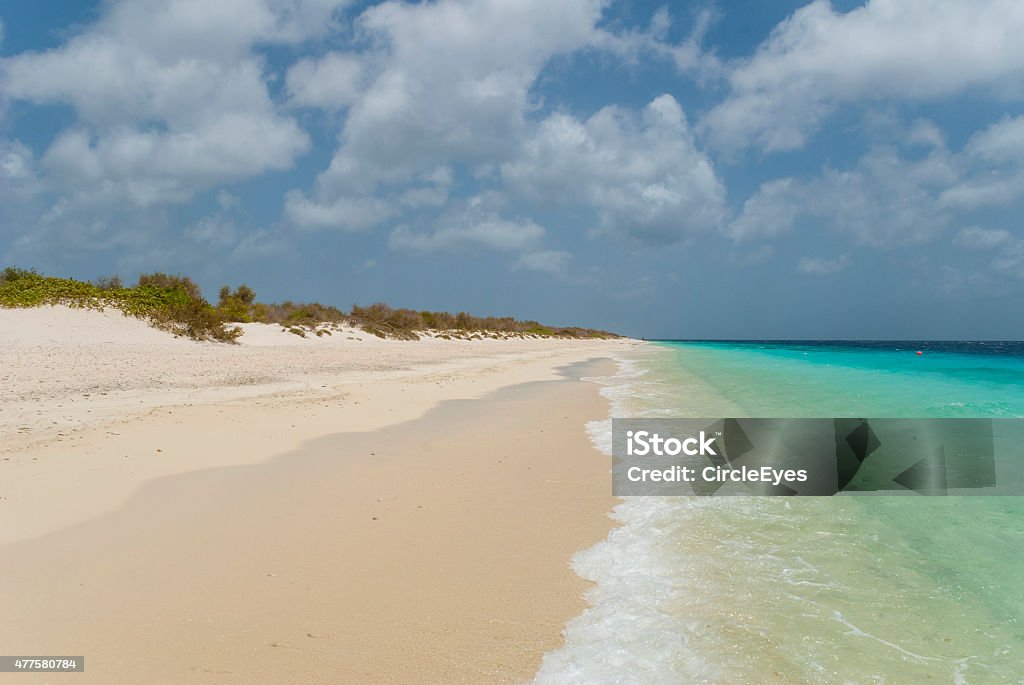 Perfect beach Shoreline of the island Klein (little) Bonaire, former Netherlands Antilles. Bonaire Stock Photo