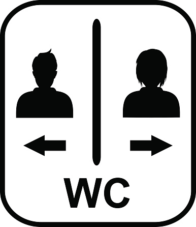 WC sign icon. Toilet symbol. Male and Female toilet.