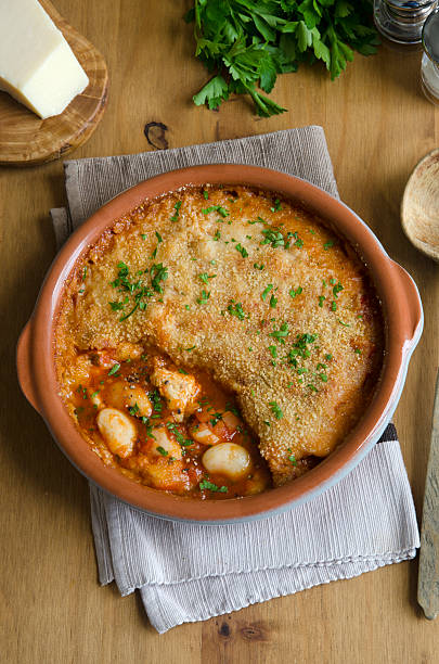 Chicken cassoulet stock photo