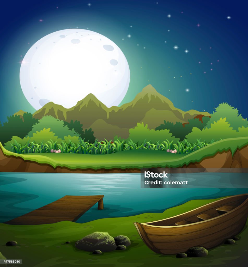 Animated Night Rivers River Night Stock Illustration - Download Image Now - 2015, Clip Art ...