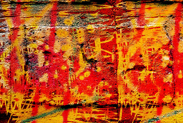 istock colorful grafitti on a wall - digital illustration 477588104