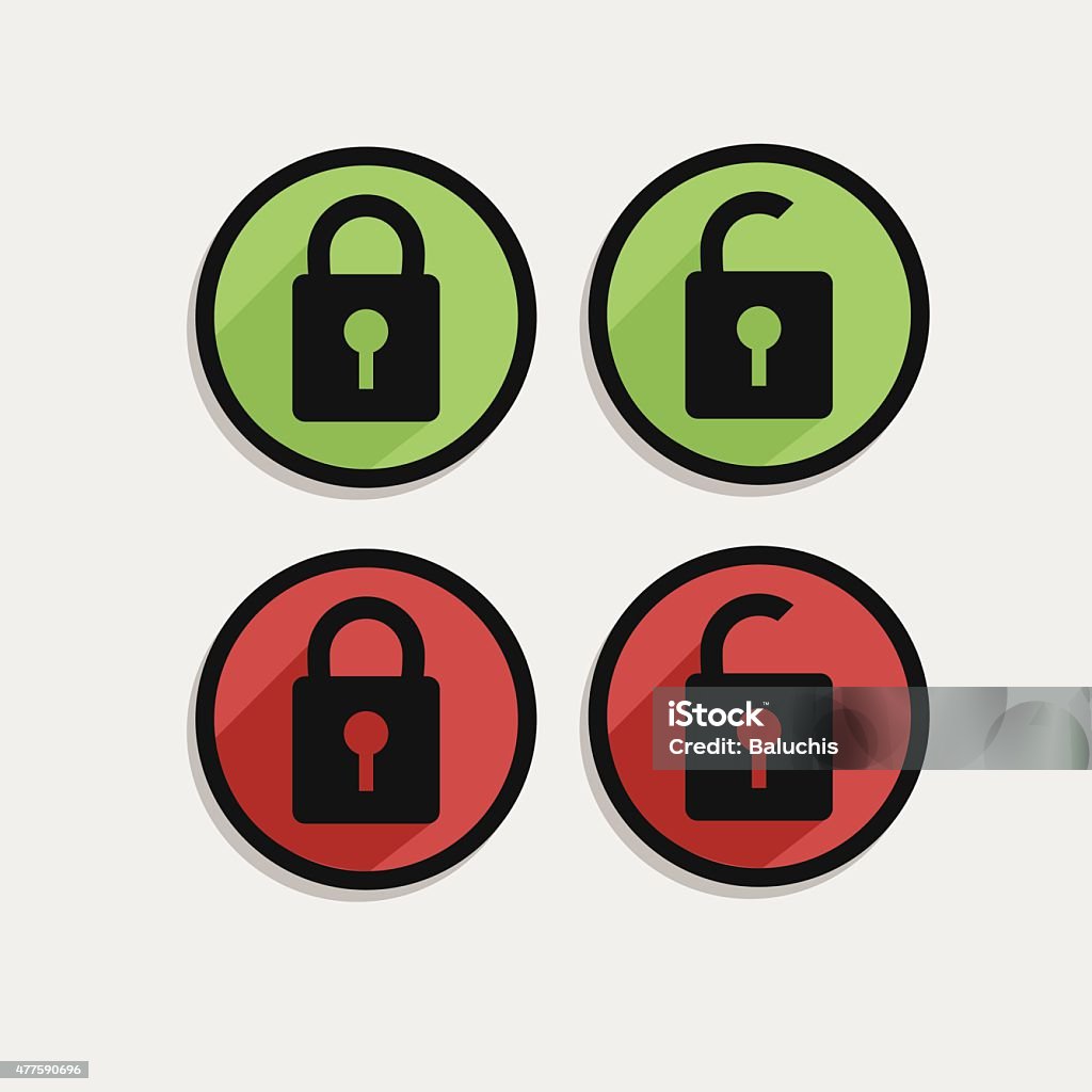 Lock Button Sysmbol Lock Buttons Set Stock Illustration - Download Image Now - 2015 ...