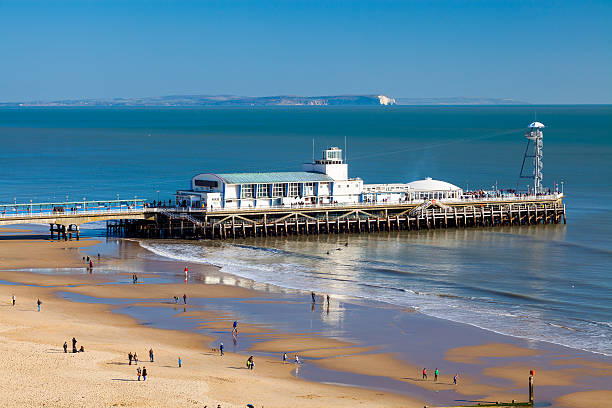 Bournemouth Pier Dorset Overlooking Bournemouth Beach and Pier Dorset England UK Europe christchurch england photos stock pictures, royalty-free photos & images