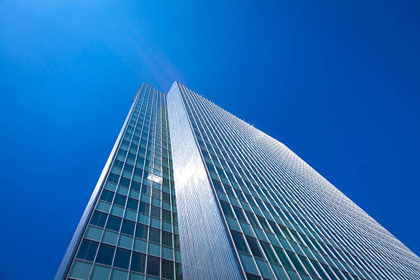 istock Abstract building.  blue glass wall of skyscraper 477599641