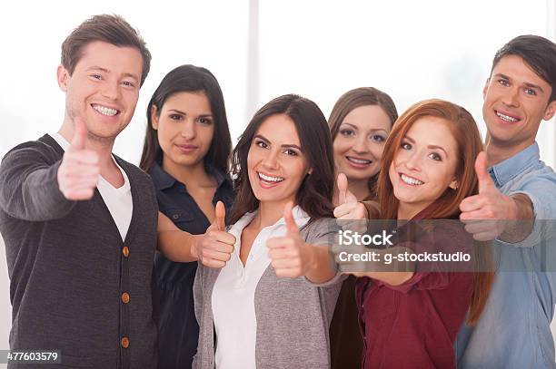 We Are Successful Team Stock Photo - Download Image Now - Group Of People, Thumb, Achievement