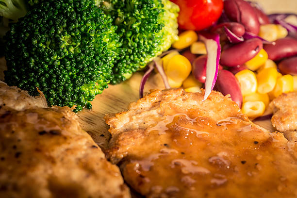 Pork steak topped with pepper sauce