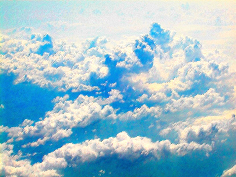 Close up of clouds from above