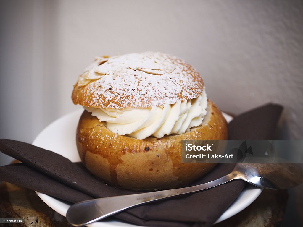 Fastlagsbulle The traditional Scandinavian fastlagsbulle with cream Semla Stock Photo