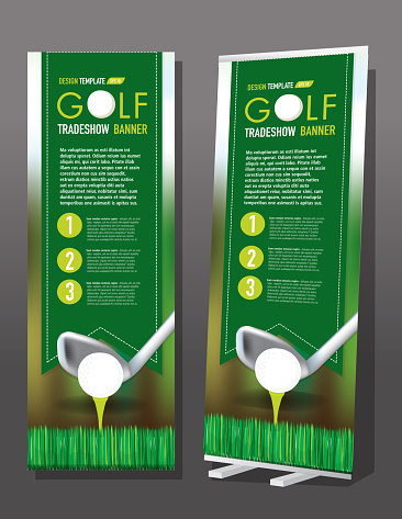 Tradeshow banner Golf elements theme template design