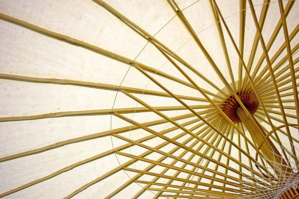 istock Abstract Paper umbrella and umbrella bamboo frame 477608542