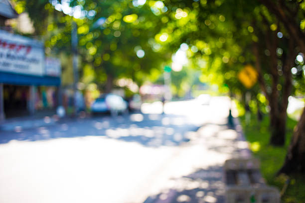 istock Blur image of Abstract Bokeh of tree green color background. 477611782