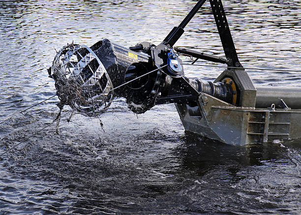 istock Cutting head of a floating suction cutter dredger 477612394