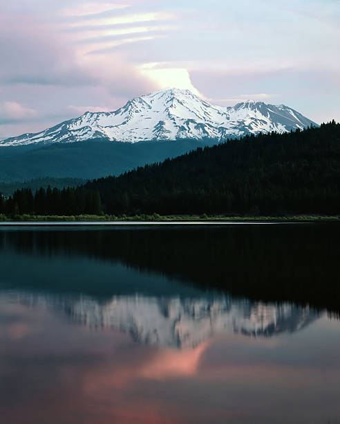 Mt.Shasta Mt.Shasta and Siskiyou Lake in California siskiyou lake stock pictures, royalty-free photos & images