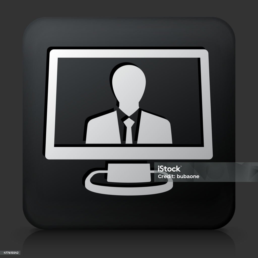Square Button Computer Interface Black Square Button With Computer Communication Stock Illustration ...