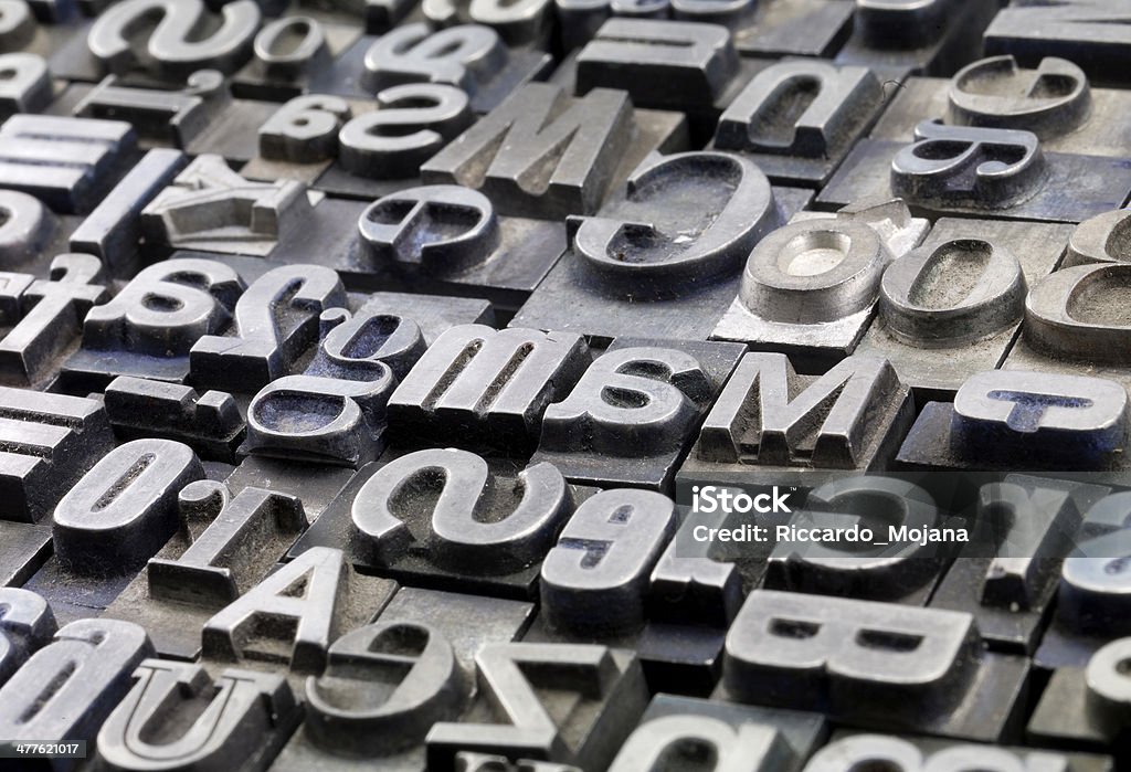 random letterpress Alphabet Stock Photo