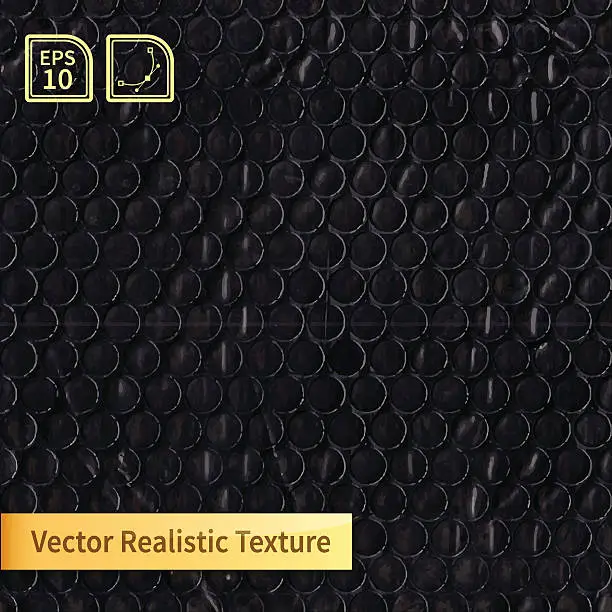 Vector illustration of Vector black bubble wrap texture.