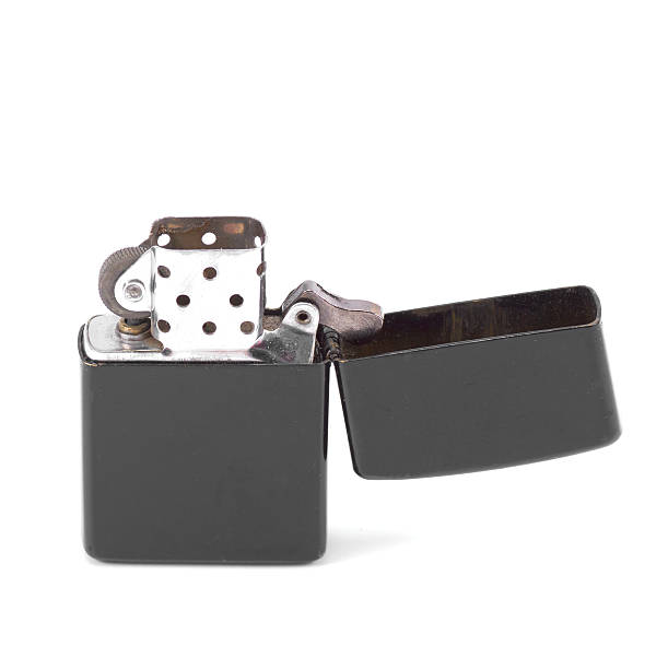 istock black metal gasoline lighter, isolated on white 477623434