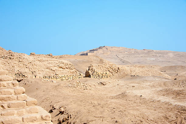 Sítio arqueológico de Pachacamac no Peru. - fotografia de stock