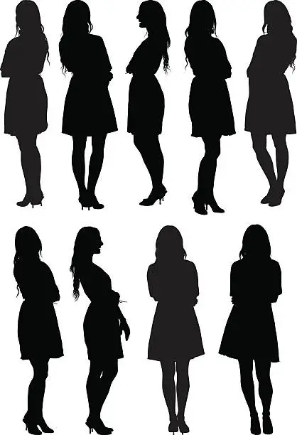 Vector illustration of Casual women standing