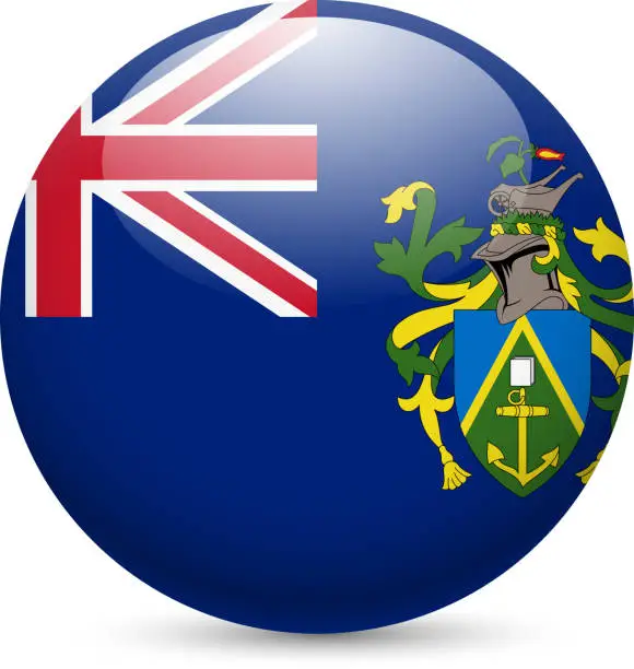 Vector illustration of badge in colours of Pitcairn islands flag