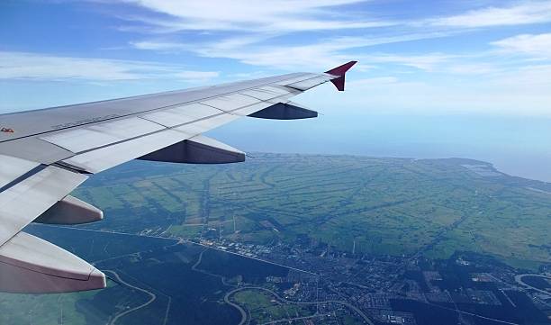 istock Aerial view from airplane airplane with beautiful sky 477630096