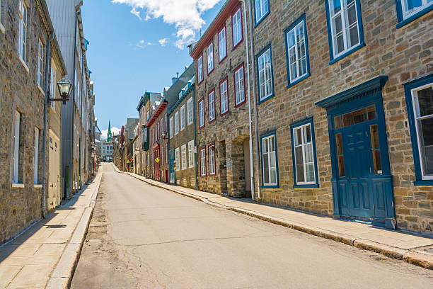 istock Old Quebec city street with stone architecture styles 477631538